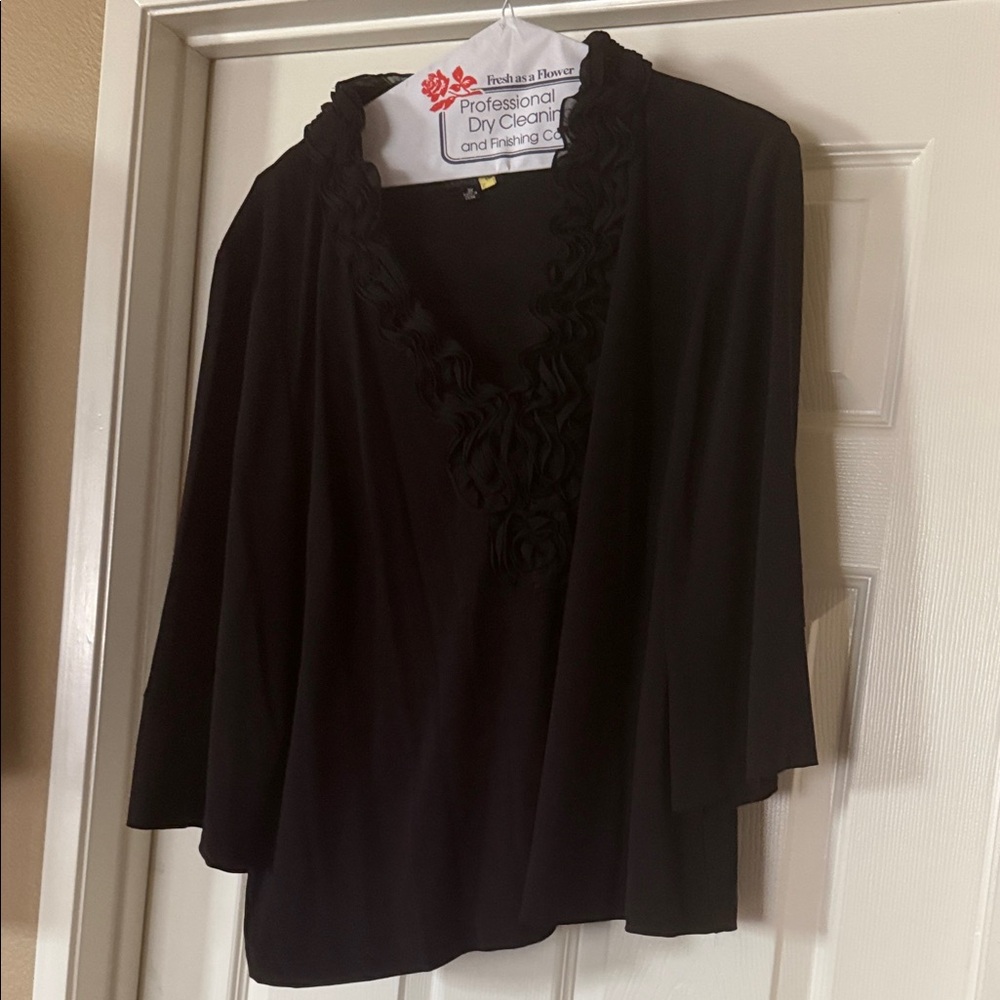 Adrianna Papell Black V-Neck Sweater